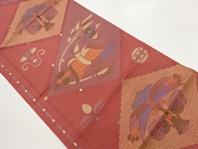 JAPANESE NAGOYA OBI / CHIKUZEN HAKATA / WOVEN BIRD